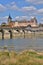 Gien, France - april 5 2015 : the bridge and the city on