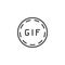 Gif animation button outline icon