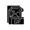 GIF file black glyph icon