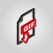 The GIF icon.3D isometric file format symbol. Flat Vector