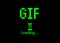 GIF sign with loading icon pixel art bitmap style. Progress bar almost reaching Play animation icon for social networks . Green