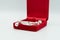 Gift baby is silver anklet in luxury red box