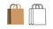 Gift bag paper. Online shopping icon Line Vector