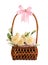 Gift basket of artificial flowers