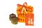 Gift basket of mandarin oranges and rice cakes