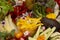 Gift basket with a selection of mixed vegetables