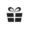 Gift - black icon on white background vector illustration. Present concept sign. Graphic design element.