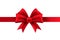 Gift bow. Red ribbon for present package decoration christmas or wedding holiday design isolated vector template