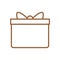 Gift with bowtie line style icon vector design