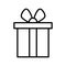 Gift with bowtie line style icon vector design