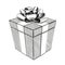 Gift box, birthday holiday symbol, Christmas hand drawn vector illustration realistic sketch