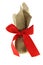 Gift box burlap canvas red bow
