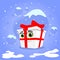 Gift Box Christmas Present Cartoon Character Red