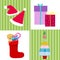 Gift box,christmas tree,candy and sock