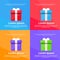 Gift Box Colorful Set Present Flat Vector