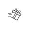 Gift box delivery outline icon