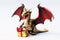 With the gift box the dragon is the symbol of the New Year and Christmas, the concept of festive shopping and the idea of sales