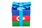 Gift box with flag of Azerbaijan, holiday concept. 3D rendering