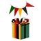 gift box and flags on kwanzaa illustration on a white background