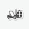 Gift box forklift sticker isolated on white