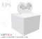 Gift Box Heart with Bow Template, Vector with die cut / laser cut layers. Delivery Cake Box, Self lock Box