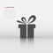 Gift box icon in flat style. Present package vector illustration on white isolated background. Surprise business concept