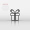 Gift box icon in flat style. Present package vector illustration on white isolated background. Surprise business concept