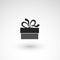 Gift box icon with ribbon, wrapping pattern design