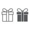 Gift box line and glyph icon, christmas package