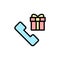 Gift, box, present, phone icon. Simple color with outline vector elements of present icons for ui and ux, website or mobile