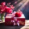 a gift box in red shades for any holiday