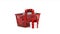Gift box in red shopping basket on white background. Isolated 3d render