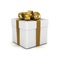 Gift box, with ribbon like a present. over white background