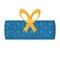 gift box roll blue dotted bow