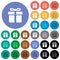 Gift box round flat multi colored icons
