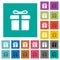 Gift box square flat multi colored icons