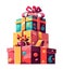 Gift box stack, cute decoration, celebration