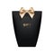 Gift Box template. Vector realistic black package mockup with gold bow