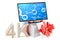 Gift box with TV set 4K or computer monitor 4k, 3D rendering