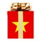 Gift box with Vietnamese flag. Holiday in Vietnam, concept. 3D rendering