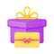 Gift box wrapped present container with bow holiday celebration surprise package 3d icon vector