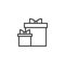 Gift boxes line icon