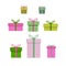 Gift boxes set vector illustration for sale, shopping, birthday, christmas concept for graphic design, logo, web site, social
