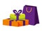 gift boxes and shopping bags packings icons