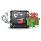 With gift button f4 in the shape cartoon