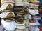 Gift captain\'s hats are sold in souvenir Sochi ranks