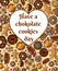 Gift card background with chocolate cookies and