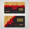 Gift Card Design with Gold Glitter Texture