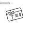 Gift card icon outline style. Full Vector