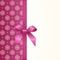 Gift Card with Pink Satin Gift Bow, has space for text on background.